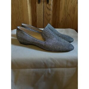 kate spade Silver Sparkle Pointed Toe Loafers